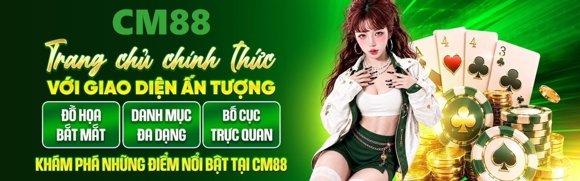 4. CM88 ghi dấu ấn với các sảnh casino đa dạng, thiết kế hiện đại và nhiều lựa chọn đáng trải nghiệm.